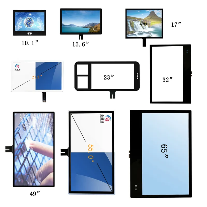 Güneş ışığı okunabilir 2.4 2.8 3.5 4.3 5 7 8 9 10.1 inç I2C endüstriyel özel PCAP temperli cam kapasite dokunmatik ekran paneli