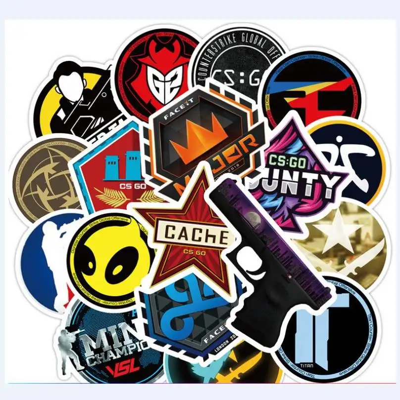 Vsco 50pcs freddo Impermeabile cs go gioco sticker per gli uomini del computer portatile Bagaglio di Skateboard bottiglia di plastica