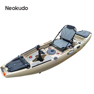 NEOKUDO Sit On <span class=keywords><strong>Top</strong></span> 10Ft Pedal de accionamiento de pie Kayak de pesca Kayak estable Pesca Con Pedal una persona con sistema de pedal