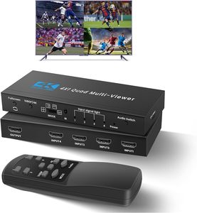 SY 4K <strong>HDMI</strong> Multiviewer 4x1 Quad Screen Real Time Multi Viewer <strong>4</strong> in <strong>1</strong> Seamless <strong>HDMI</strong> <strong>Switcher</strong> with Remote - Product Image 1