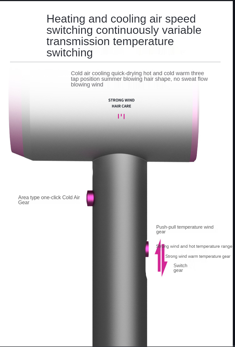 Professional Factory Supply  Negative Ions Quick Drying Electric Hair Care Tool 1250W Gradient blower hair blow dryer