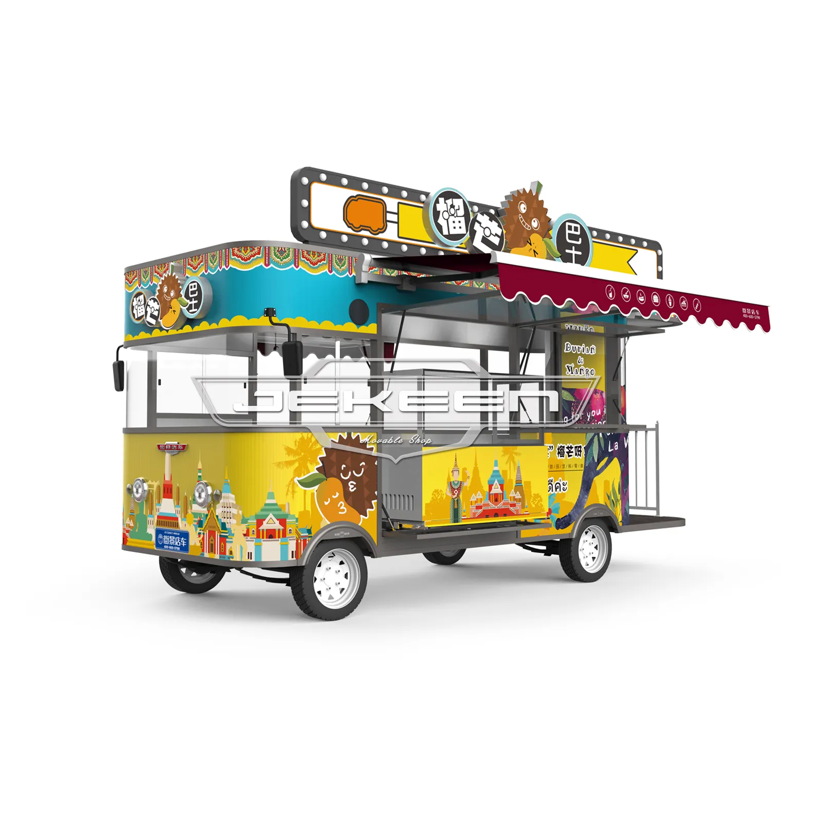 Jekeen Goedkope Rijden Voedsel Winkelwagen Voor Cookie Cake Bakken Voedsel Koffie Sap Ijs Snack A/C Uitgerust Aanpassen food Truck
