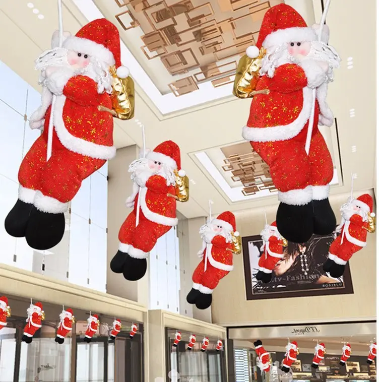 Muñeco de peluche de Papá Noel para decoración de Navidad, muñeco colgante de árbol de Navidad, adorno de decoración para Año Nuevo, 2023