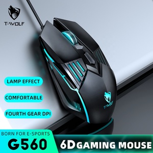 Logo personalizzato 4 colori RGB retroilluminazione cablata Mouse da gioco 3600DPI interfaccia USB per Notebook da ufficio uso accessori per Computer - Product Image 6