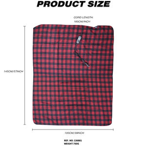 Одеяло для электромобиля с подогревом 12 В флисовое дорожное одеяло для автомобиля и RV для холодной погоды - Product Image 2