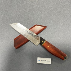 عشب مزدوج أعلى إيفا حلقة تغليف هدايا Shinning على مقبض خشب نقي غمد كامل تانتو سكين نصل ثابت - Product Image 3