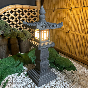 Op Zonne-Energie Japanse & Chinese Stijl Tuin Stenen Lantaarn Gravure Ornament Voor Outdoor Landschapsdecoratie Steen Tuin Licht - Product Image 4