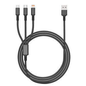 新品到着ISOモバイル5-in-1 3A超高速充電ケーブルナイロン編組マイクロタイプ-C Huawei for Apple - Product Image 6