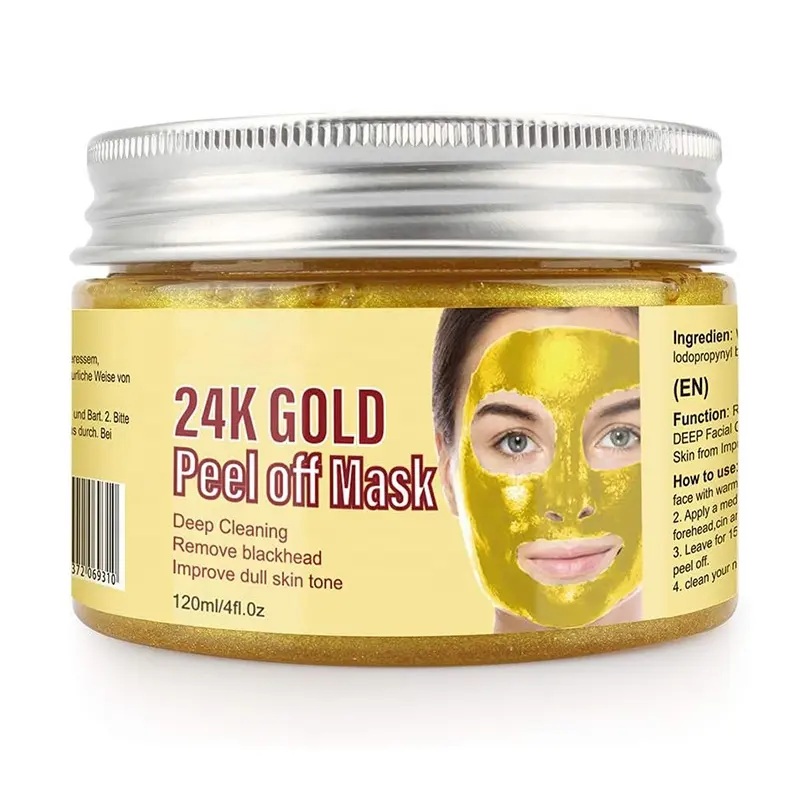 Masker Wajah kupas komedo, masker wajah emas 24k mengurangi kerut pori-pori, menyusut Pengontrol Minyak Anti Jerawat