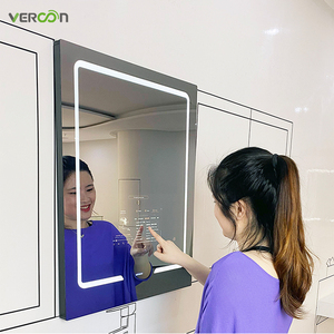 中国制造商智能镜子与安卓led触摸屏防雾魔术浴室镜子电视与软件 - Product Image 5