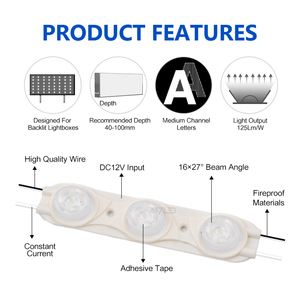 Yan görünüm ışık kaynağı Led 3 enjeksiyon modülü DC12V 3W yüksek ışık 6500K ip67 5to 6 cm derinliğe sahip ultra ince ışıklı kutular için - Product Image 3