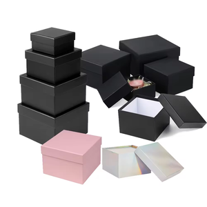 Cajas de regalo cuadradas con tapas Juego de 3 tamaños surtidos marrones Cajas de regalo anidadas para regalos Cumpleaños Dama DE HONOR Boda - Product Image 1