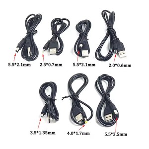 USB 2.0 DC 3.5*1.35mm 2.0*0.6mm 2.5*0.7mm 4.0*1.7mm 5.5*2.1mm 5.5*2.5mm 5V güç uzatma kablosu konektörü şarj kablosu - Product Image 1