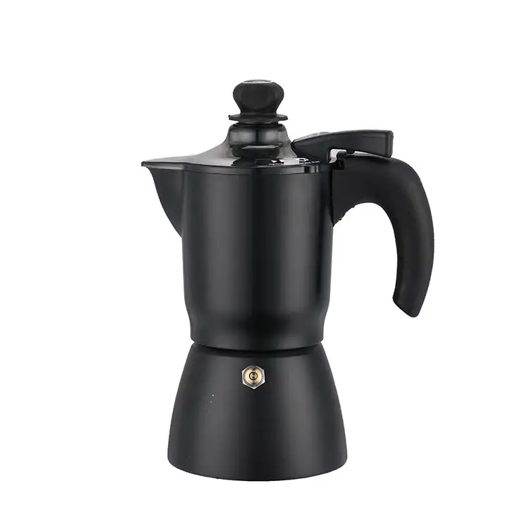 Moka Pot de alumínio fácil de limpar, cafeteira expresso manual com interruptor, recém-projetada