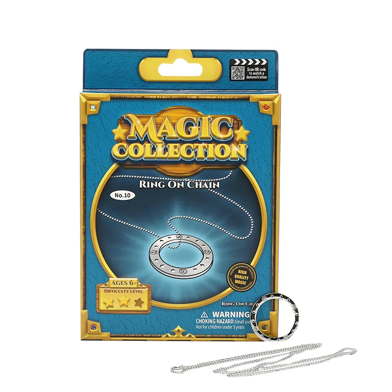 Professional Kids Stage Magic Tricks Toy Ring on Chain with Small Illusion Amazing Plastic Thumb Type Magic Toy