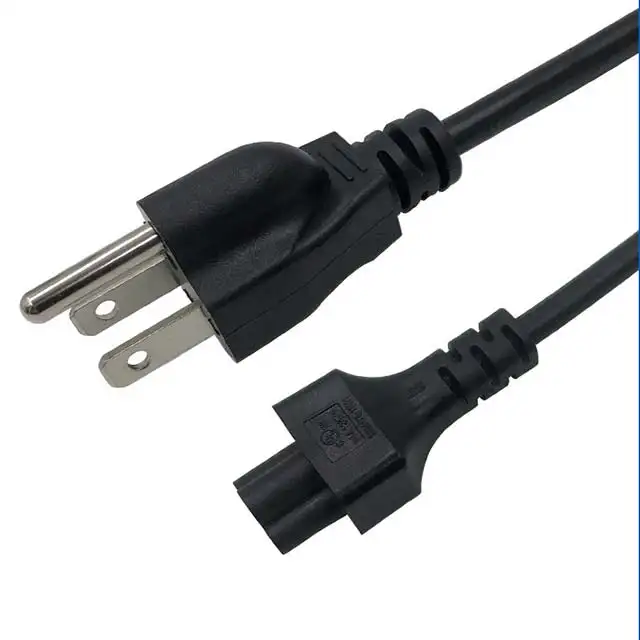 Factory IEC C13 10A/13A/15A USA 3 Pin Prong Plug Cable 3Pin AC Cords Electric US Power Cord