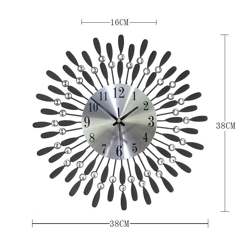 38CM-noir avec visage en aluminium