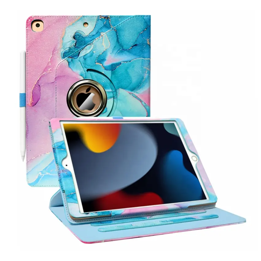 เคสแท็บเล็ตหนังกันกระแทกมาใหม่สำหรับ iPad 10.2 9th Gen 360หมุนได้ปกป้องแท็บเล็ต