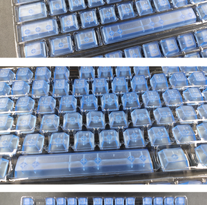 ABS Transparente 139 Chaves Caps Teclado Mecânico Glacier Azul Transparente Luz Verde Frente Transparente Resina Keycap