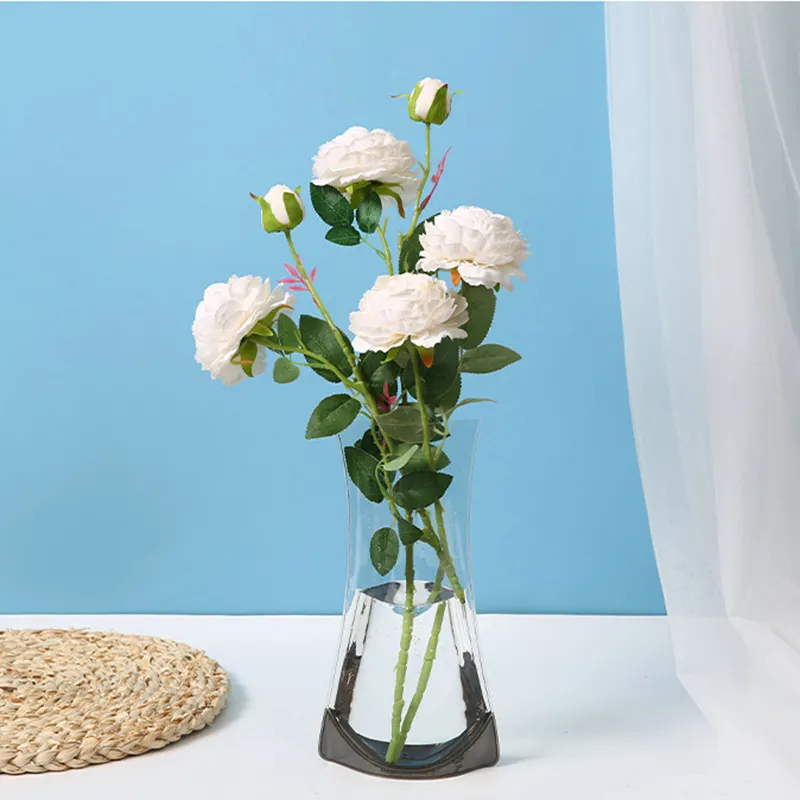 Accetta il vaso di fiori pieghevole trasparente monouso economico in PVC all'ingrosso personalizzato