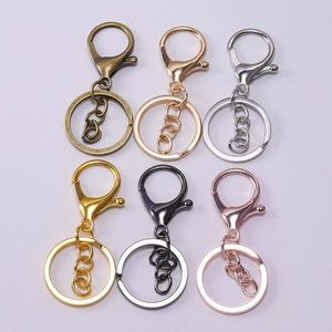 Yüksek kalite çinko alaşım paslanmaz çelik anahtarlık üç parçalı set Diy kolye altın kaplama gümüş döner zincir anahtar - Product Image 6