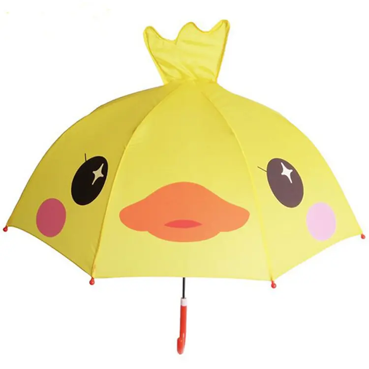 Guarda-chuva criativo reto 3d de desenhos animados, fofo para meninos e meninas