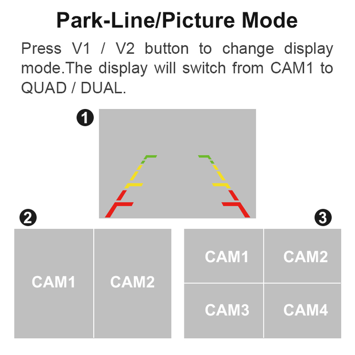 Car Waterproof Wireless1080p Ahd Camera Logo Monitor Motorcycle Van Rear View Camera