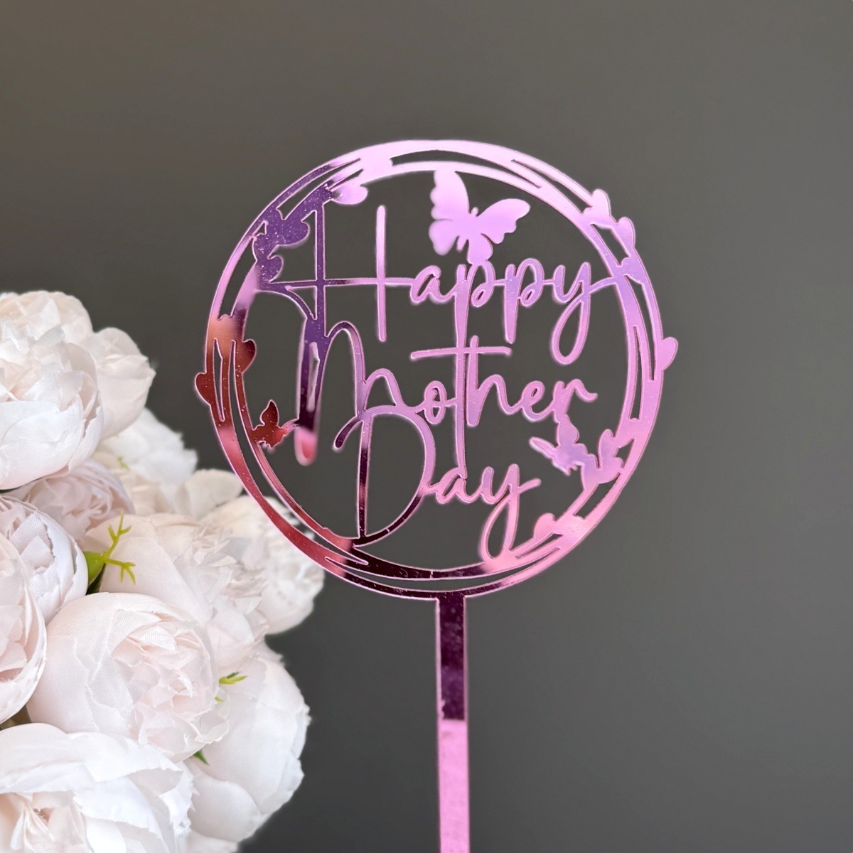 Little butterfly happy mothers day mirror rose red