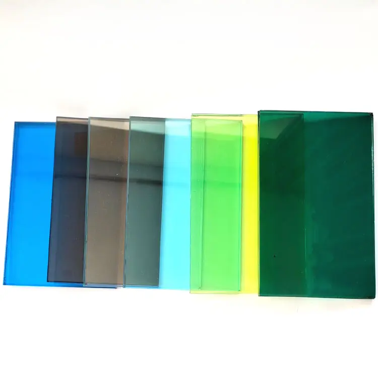 3mm,4mm,6mm,8mm,12mm verre laminé teinté coloré prix pour mur-rideau en verre laminé