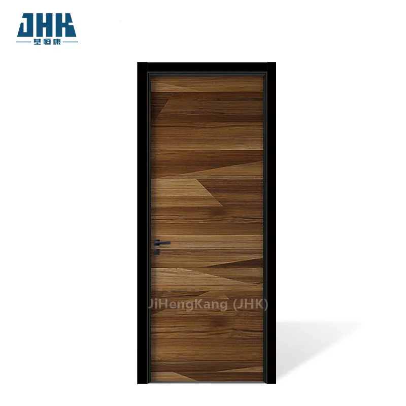 Diseño de puerta de chapa laminada JHK-FC12, madera de melamina con ranura