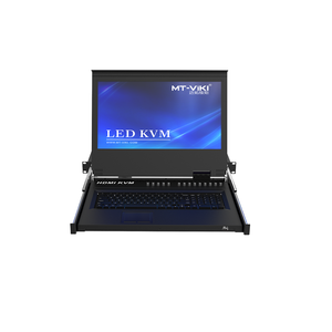 17.3英寸HDMI液晶KVM交换机8端口 + 8组电缆，MT-VIKI 8x1液晶KVM控制台1U机架液晶KVM交换机 - Product Image 1