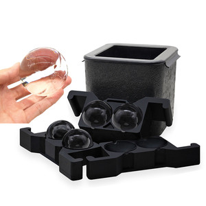 BPA-Free Round <strong>Shape</strong> Clear Ice <strong>Cube</strong> Maker Food Grade Patented Silicone Crystal Clear Ice Sphere Ball Maker with Storage Bag