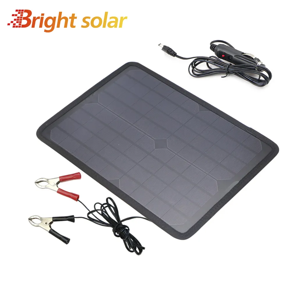 Carregador de bateria automotiva, carregador de bateria de 12v/18v 10w, painéis solares fotovoltaicas, reabastecimento de baterias de carga, energia solar portátil