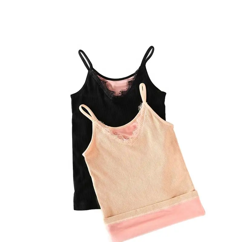 Wholesale Ladies Inner Wear Lace Sexy Thick Camisole V Neck Vest Thermal Underwear For Women