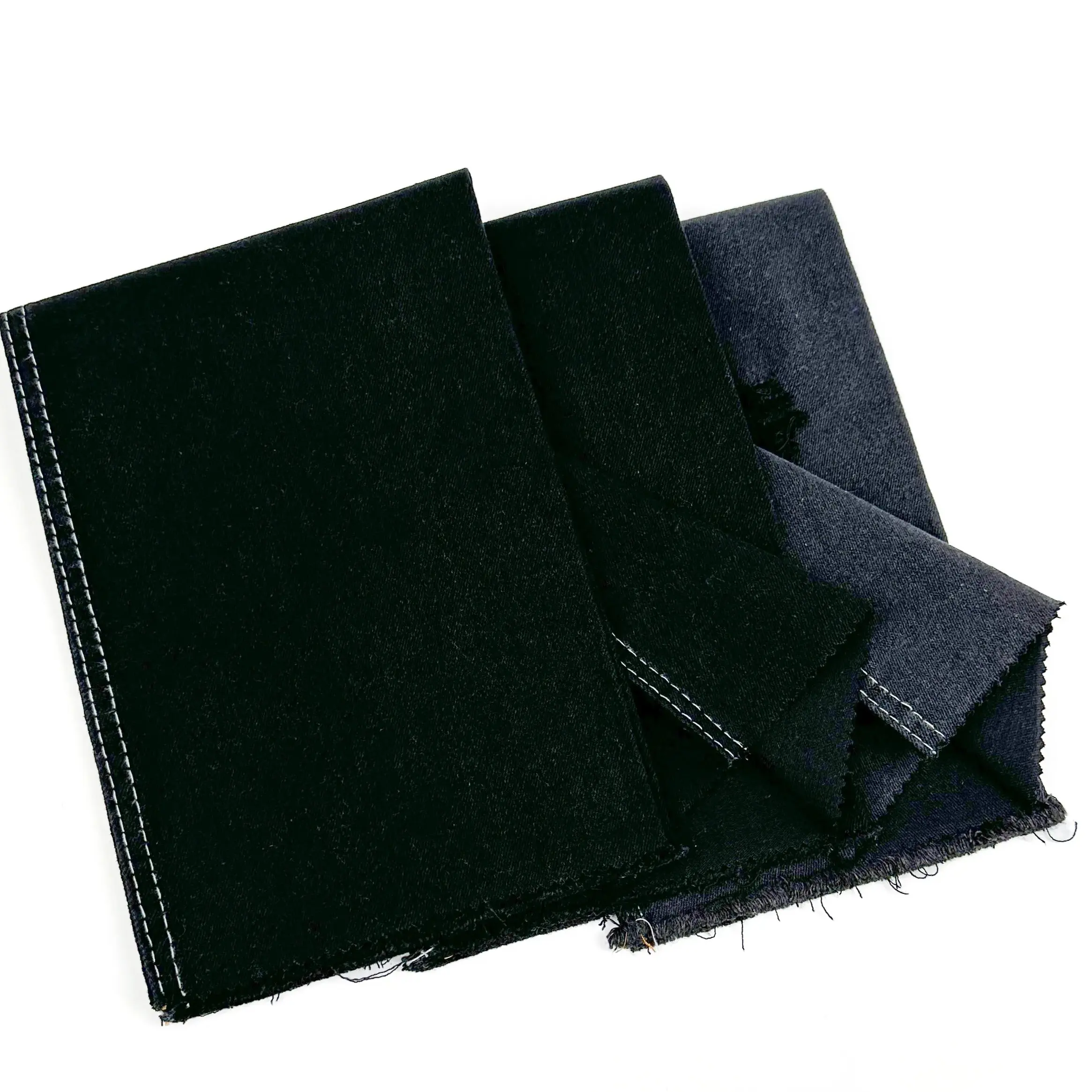 Stock de tissu jeans noir oe avec tissu denim sergé droit pour hommes épaisseur tissu jean pour vêtements usine avec vente en gros