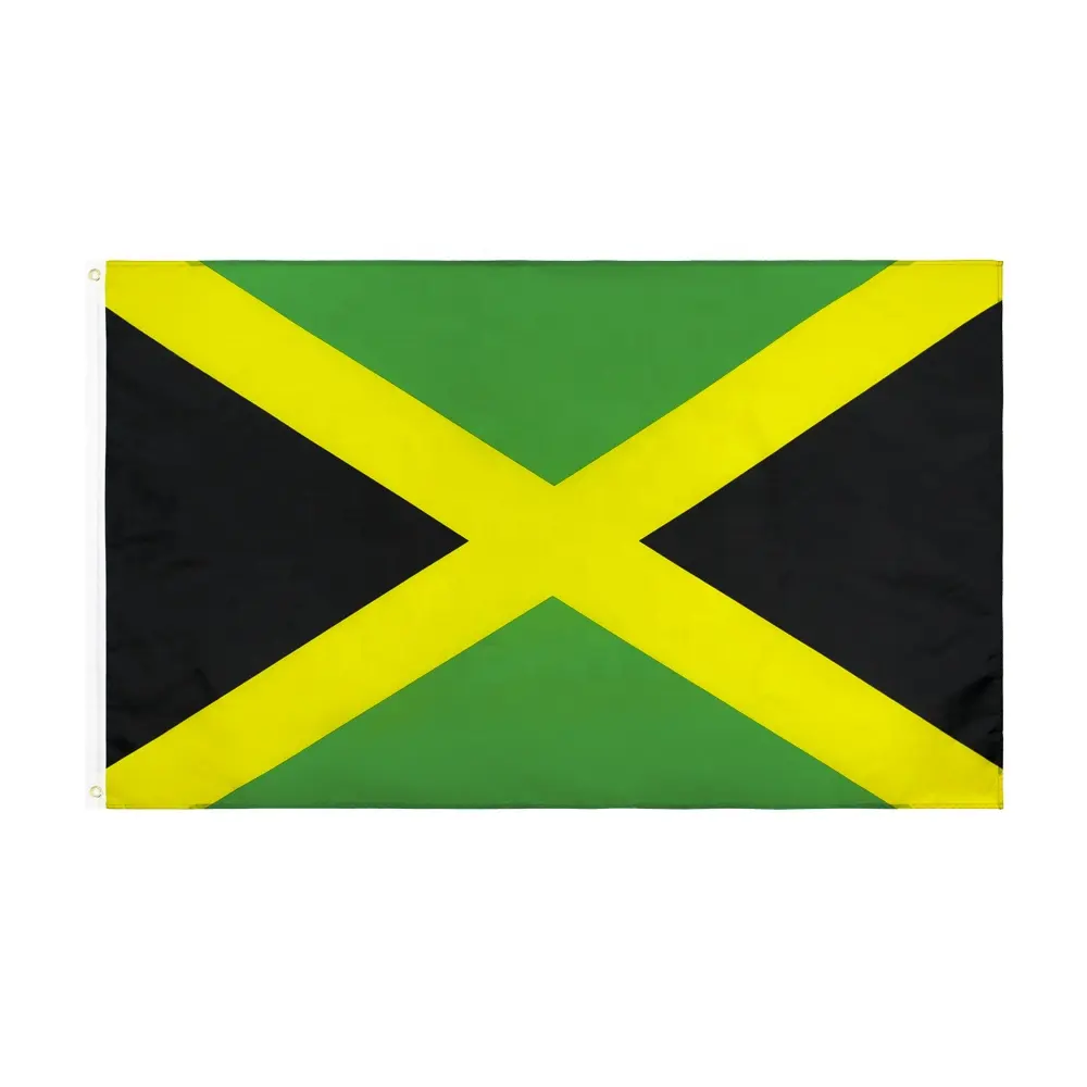 Versand bereit Polyester 3 x5ft Lager gedruckt JM Jamaican Jamaica Flag