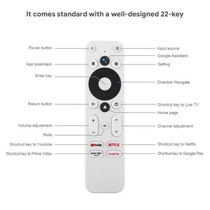 GoogletvダイレクトリモコンG9N9N GA01919/20プラスチックBluetooth用4K TVリモコン音声機能付き - Product Image 3