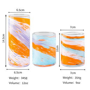 HOT SALE <strong>Solid</strong> <strong>Color</strong> Crystal Highball Glasses Colored Dot Drinking Glasses Stemless Multicoloured Drink <strong>Cup</strong> for Party - Product Image 6