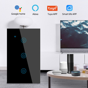Customized US 220V 1 Gang Universal Glass Touch Screen Wall <strong>Smart</strong> Light <strong>Switch</strong> WiFi for Hotel Home <strong>Use</strong> - Product Image 2