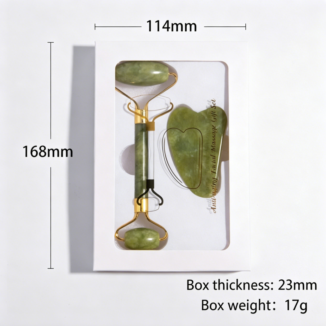 Plato en forma de corazón verde claro + rodillo + caja de regalo