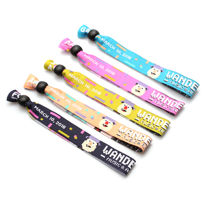 定制彩色编织腕带，带塑料扣，用于活动 - Product Image 2