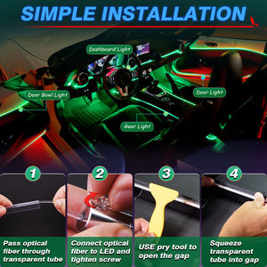 Wholesale Price Universal 10M RGB 8 <strong>LED</strong> Car Interior Ambient Guide Light Strip Decor Atmosphere Door Light <strong>RC</strong> Remote APP Control - Product Image 5