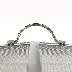 Heavy Metal Firepit Lid Duty <strong>Round</strong> Fire Pit Spark Screen with Mesh Screen and Handle for Outdoor <strong>Patio</strong> Backyard - Product Image 4