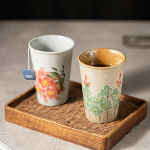 Özel Logo desenler pürüzsüz sırlı el-boyalı porselen fincan öğleden sonra ofis ev için çay bardağı Saucer seramik kahve fincanları - Product Image 1