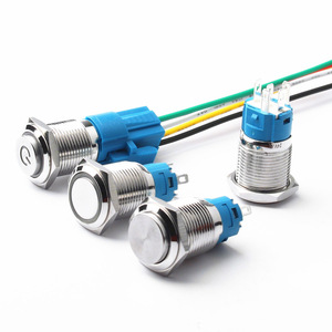 Yüksek kaliteli <span class=keywords><strong>16MM</strong></span> Metal basmalı anahtar ile LED ışık elektrik anahtarı kendinden kilitleme kendini sıfırlama <span class=keywords><strong>16MM</strong></span> Metal basmalı anahtar - Product Image 1
