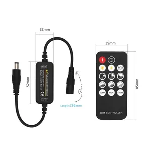 Mini atenuador LED DC 12V 5V 24V PWM 6A interruptor de controlador RF inalámbrico Control remoto de 14 teclas de un solo Color para tira de luz LED COB - Product Image 2