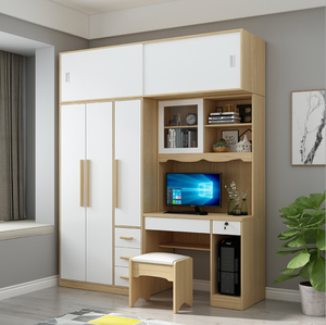 Entegre dolap iki kapı kitaplık çocuk yatak odası depolama dolabı bilgisayar çalışma masası - Product Image 4