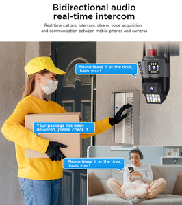 Cámara IP WIFI 8MP HD tres lentes PTZ cámara exterior 4K triple lente detección de movimiento alarma inteligente cámara de seguridad impermeable Ip66