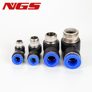 PH 1/8 "1/4" 3/8 "1/2" オス空気空気圧パイプコネクタホース4/6/8/10/12mm外部六角形エルボージョイントクイックフィッティング - Product Image 4