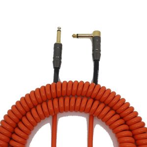 Cable de resorte de bajo ruido para instrumento musical, Conector de cable de guitarra en espiral alto y flexible de 22AWG OFC para instrumento musical